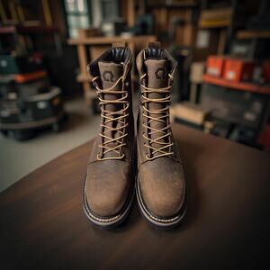 Brand New QLTY Safety Toe - Steel Toe Brown Leather Work Boot Men’s Size 12